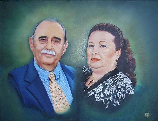 LOS ABUELOS 1 Oil Canvas Portrait