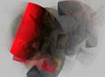 estudio en rojo y gris
