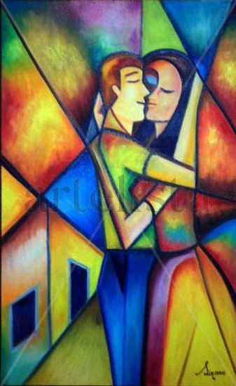 LOS NOVIOS Oil Canvas Figure Painting