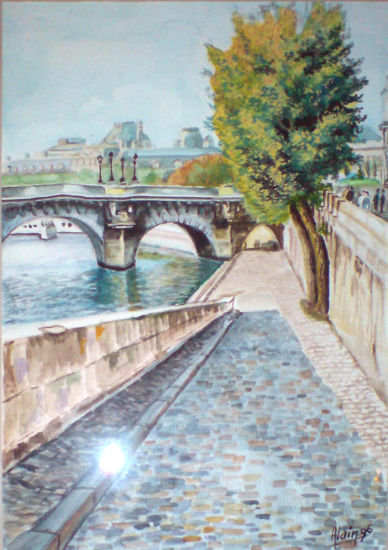 ORILLA DEL SENA  - Un Quai de Paris Watercolour Paper Landscaping