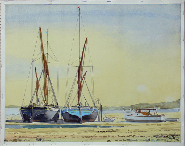 LOS VELEROS (Según William Newton) Watercolour Paper Marine Painting