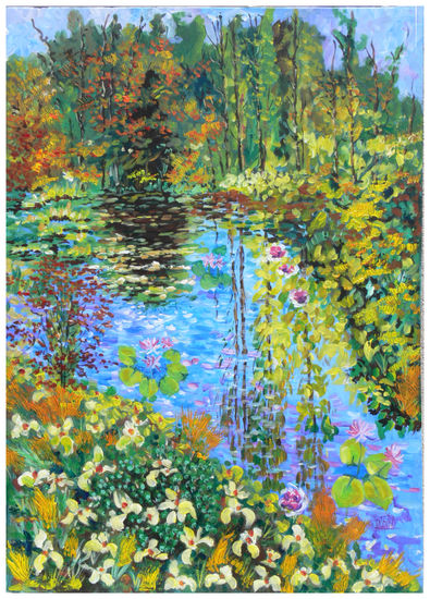 EL ESTANCO DE GIVERNY 2 Acrylic Canvas Landscaping