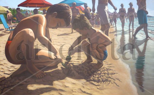 En la orilla de la playa Oil Canvas Landscaping