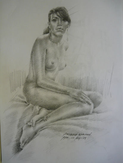 Edith Pencil (Black) Paper Nude Paintings