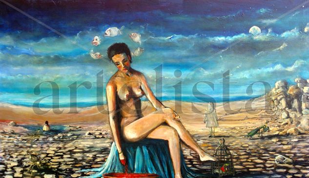 EL DESAMOR Acrylic Canvas Figure Painting