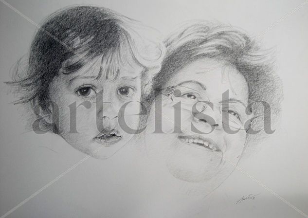 LA ABUELA Y EL NIETO Grafito