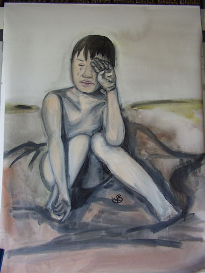 llanto Acrylic Canvas Figure Painting