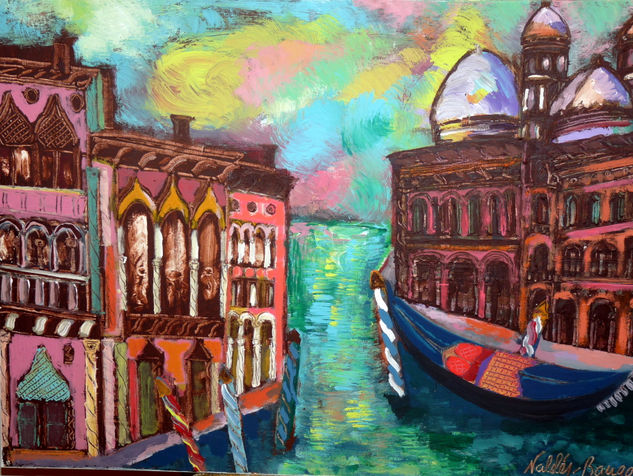 Amanecer en Venecia/6 Media Mixta Lienzo Paisaje