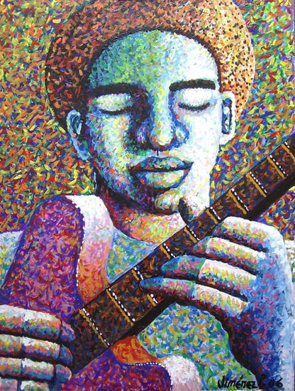 SOLO DE GUITARRA Acrylic Panel Figure Painting