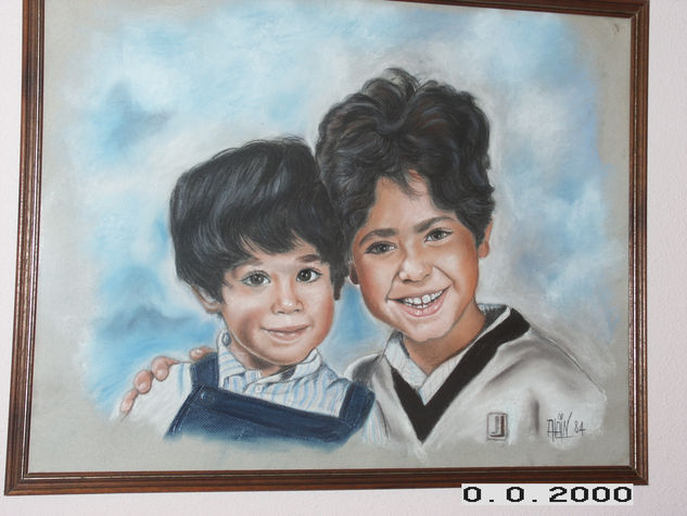 MIS HIJOS PEQUEÑOS 2 Pastel Paper Portrait