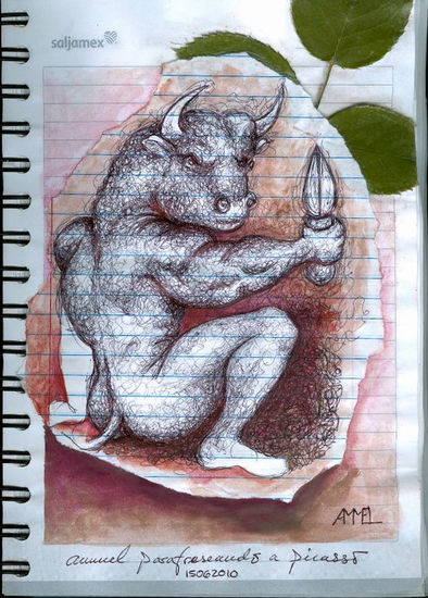 mi toro de picasso Acrílico Papel Animales