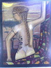 mujer con trenza Oil Panel Nude Paintings