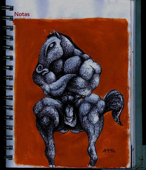 caballo Acrylic Paper Nude Paintings