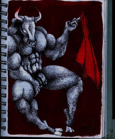 torito 2 Acrílico Papel Desnudos