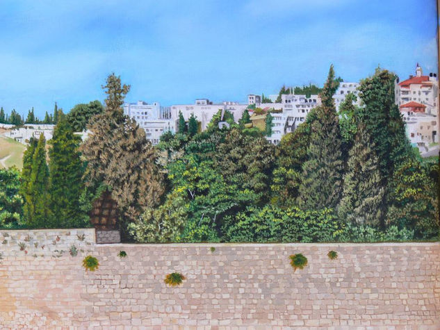 EL MURO DE LAS LAMENTACIONES (Detalle) Oil Canvas Landscaping