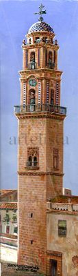 JEREZ-TORRE DE LA CATEDRAL Oil Panel Landscaping