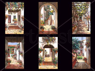 MINIATURAS DE PATIOS TÍPICOS Oil Panel Landscaping