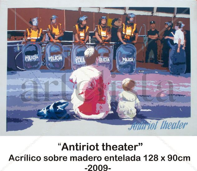 ANTIRIOT THEATER Acrílico Lienzo Figura