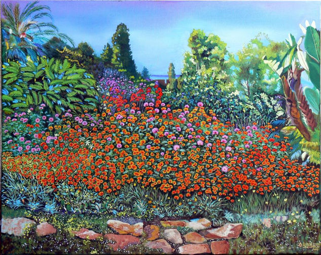 FLORES EN EL ASTRAL Oil Canvas Landscaping