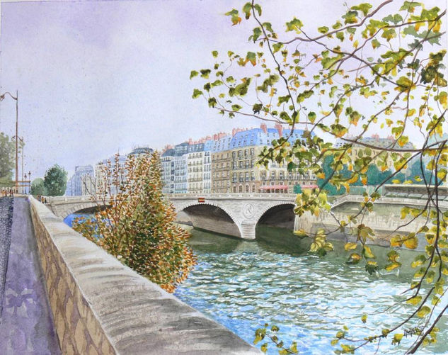 UN PUENTE EN PARIS Watercolour Paper Landscaping