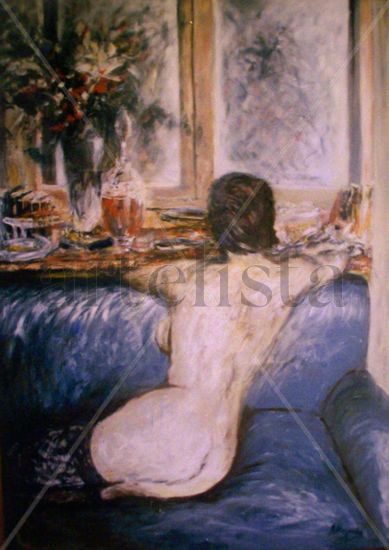 Mujer de espaldas Acrylic Canvas Nude Paintings