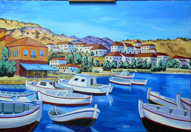 UN PUERTO EN PROVENZA Acrylic Canvas Landscaping