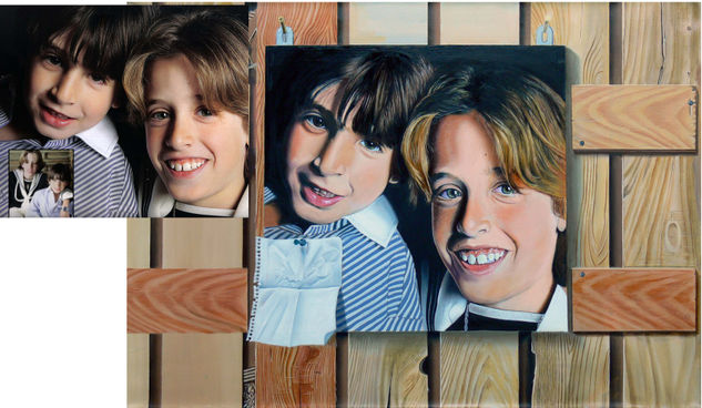 LOS HIJOS DE MI VECINO Oil Canvas Portrait