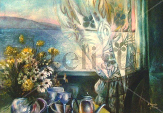 bodegon con ventana Oil Canvas Still Life Paintings