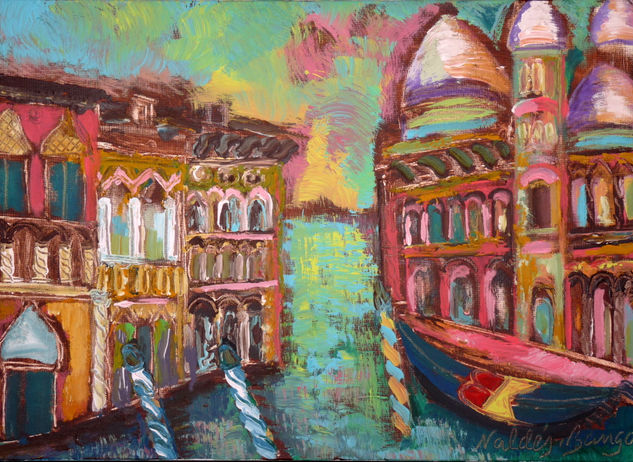 Venecia en rosa Mixed media Canvas Landscaping