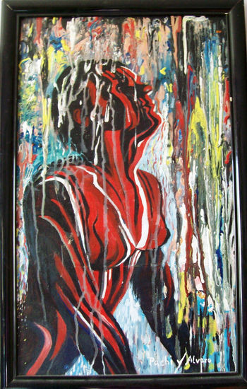 lluvia acida Mixed media Panel Figure Painting