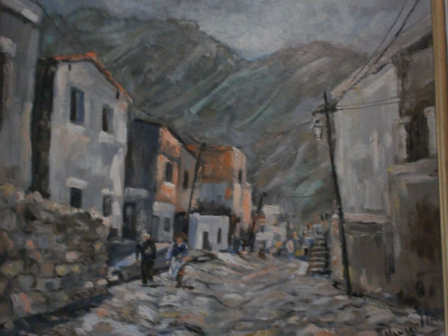 Calle de Iruya Óleo Tabla Paisaje