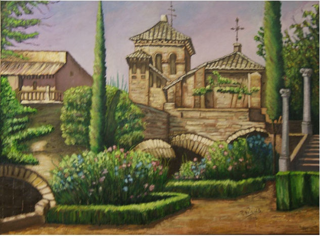 Patio Toledano Oil Canvas Landscaping