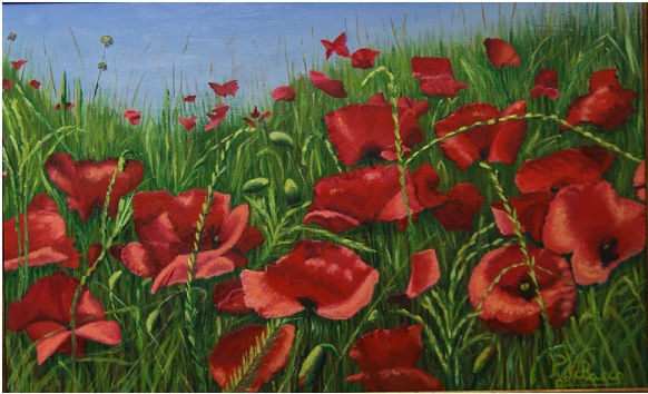 Amapolas Oil Canvas Floral Painting