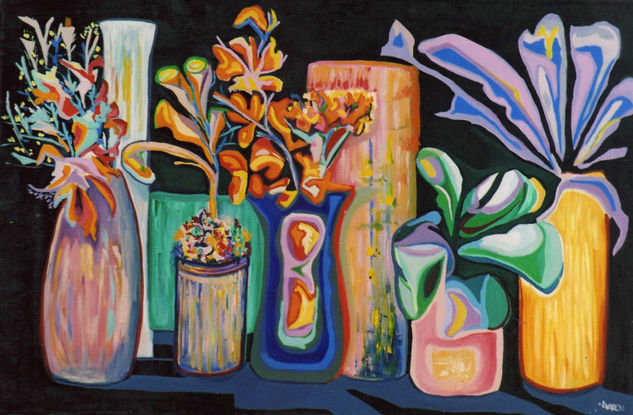 Las Macetas Oil Canvas Still Life Paintings