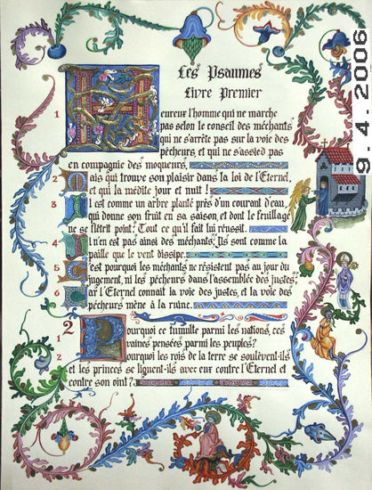 MANUSCRITOS DE LOS SALMOS EN FRANCÉS 1 Media Mixta Cartulina Otros