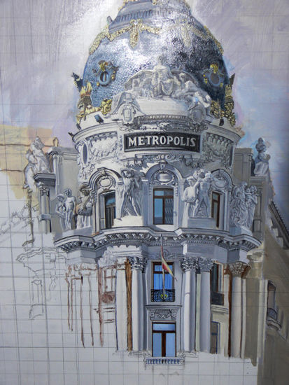 EDIFICIOS METRÓPOLIS Y ROLEX EN LA GRAN VÍA  (Detalle) Oil Canvas Landscaping