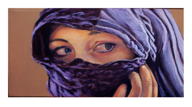 Mirada Violeta Acrylic Textile Portrait