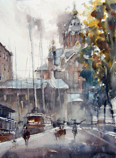 Helsinki - Finlandia Watercolour Paper Landscaping