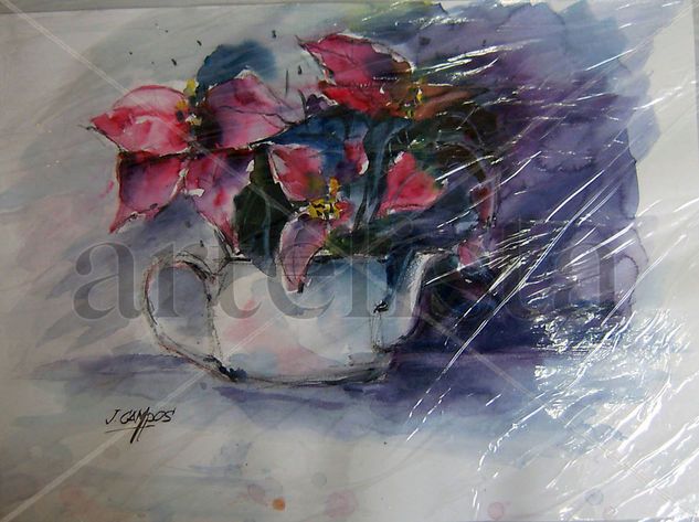 Jarrón con flores Watercolour Paper Still Life Paintings