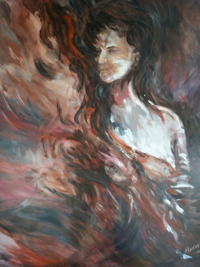 Espera Oil Panel Figure Painting