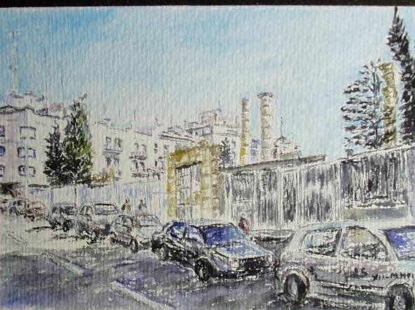 foro en Tarragona Acuarela Papel Paisaje