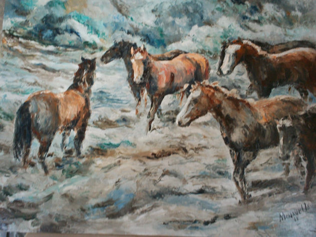 En la sierra. Oil Panel Animals