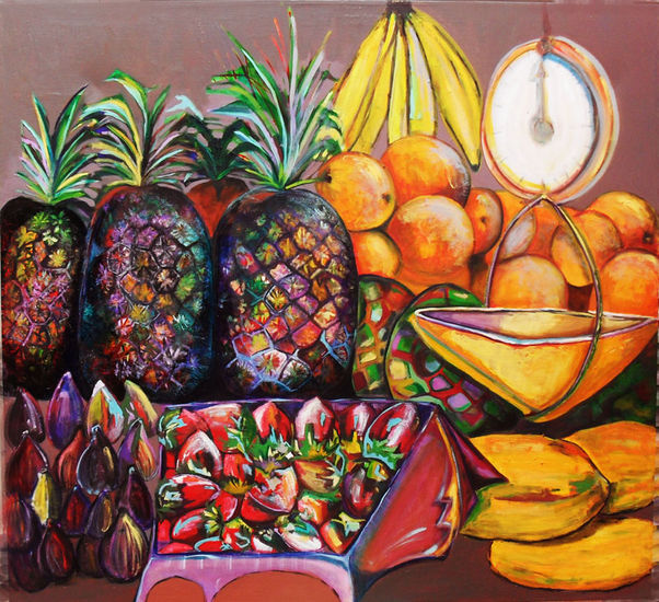 Mercado de Frutas Oil Canvas Still Life Paintings