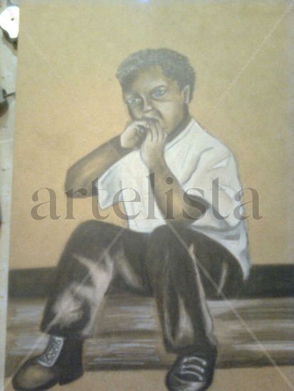 negrito Pencil (Black) Panel Portrait