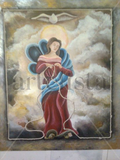 Virgen desatanudos Acrylic Panel Figure Painting