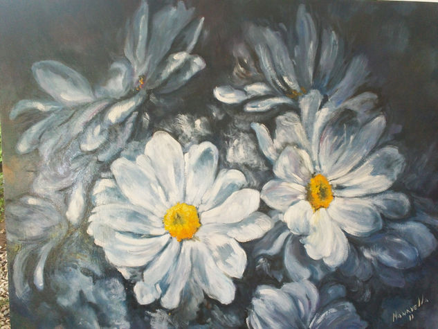 Margaritas Oil Panel Floral Painting