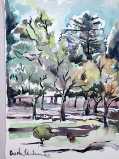 Plaza Alberdi uno Watercolour Paper Landscaping