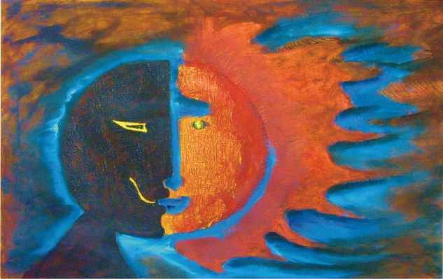 eclipce Oil Paper Figure Painting