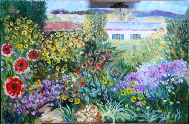 LA MAISON DE MONET A GIVERNY Nº 3 Acrylic Canvas Landscaping