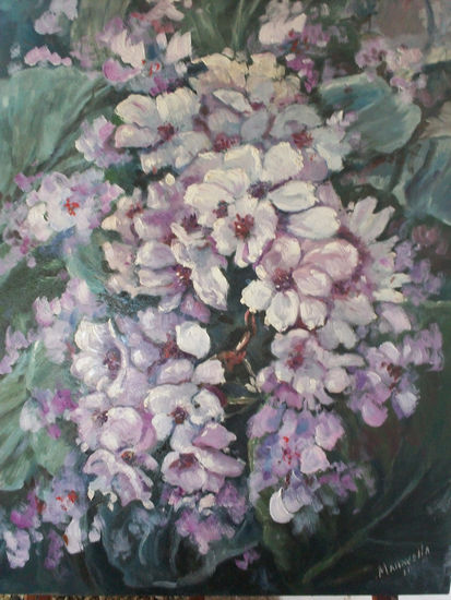 Flores de ciruelo Oil Panel Floral Painting